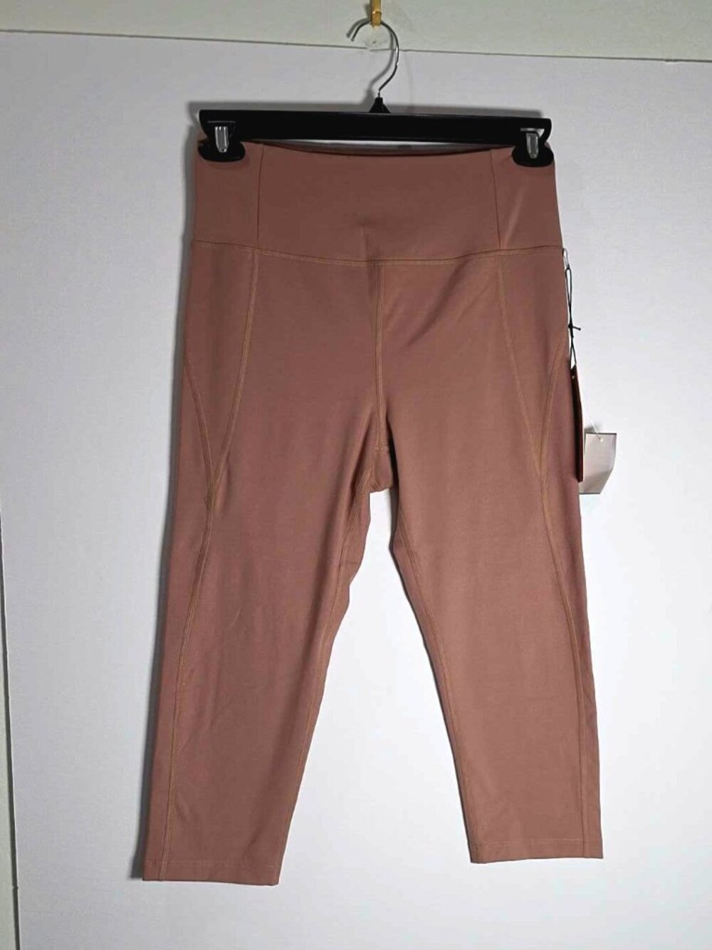 NWT Girlfriend Collective Capri Leggings LARGE, "Brownie" Nude/Tan, High Rise